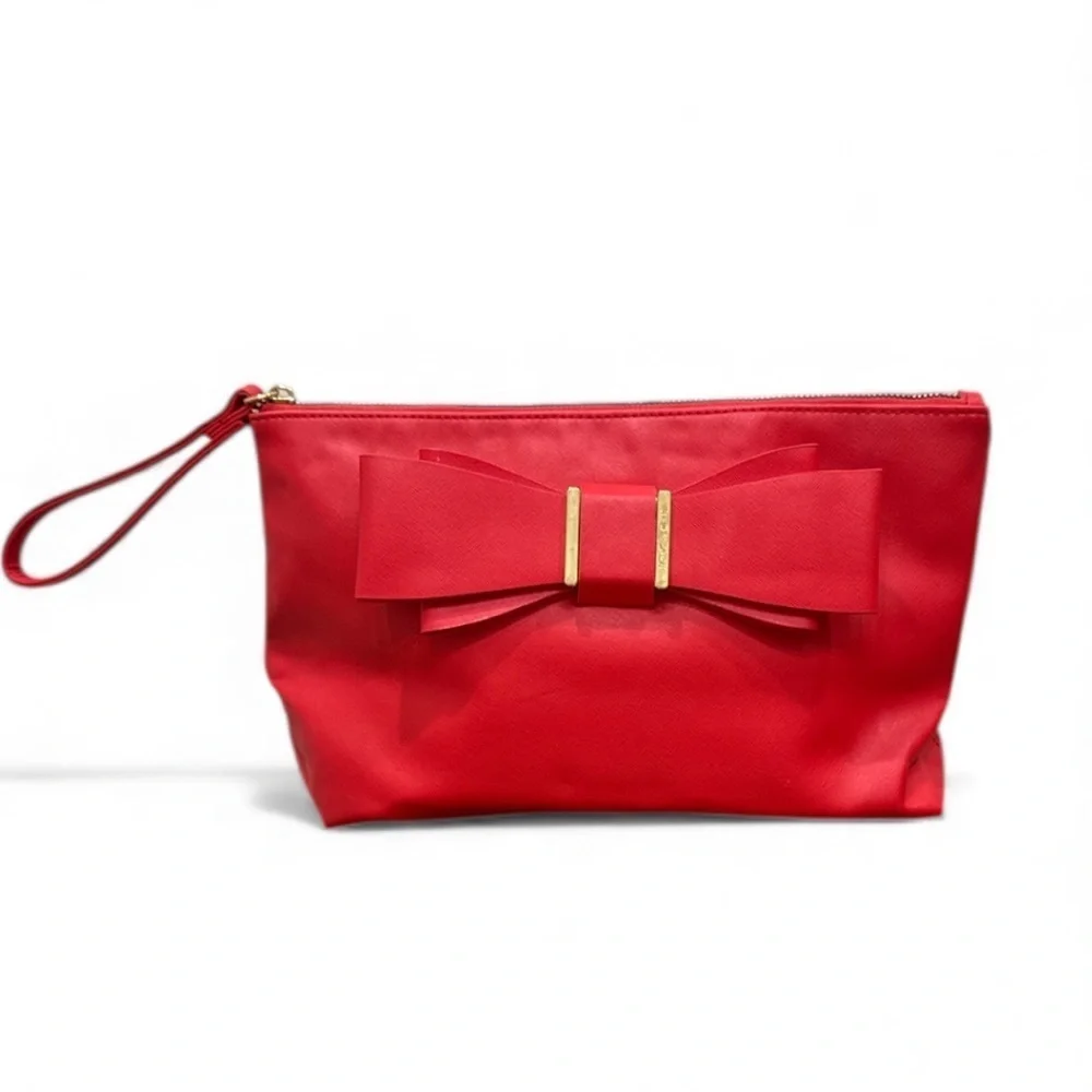 Betsey Johnson Red Vegan Leather Clutch Wristlet